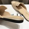 Women's Mules Embroidered Bag Head Half Slippers Women's Outer Wear Spring and Summer Retro Versatile Flat Soled Muller Shoes