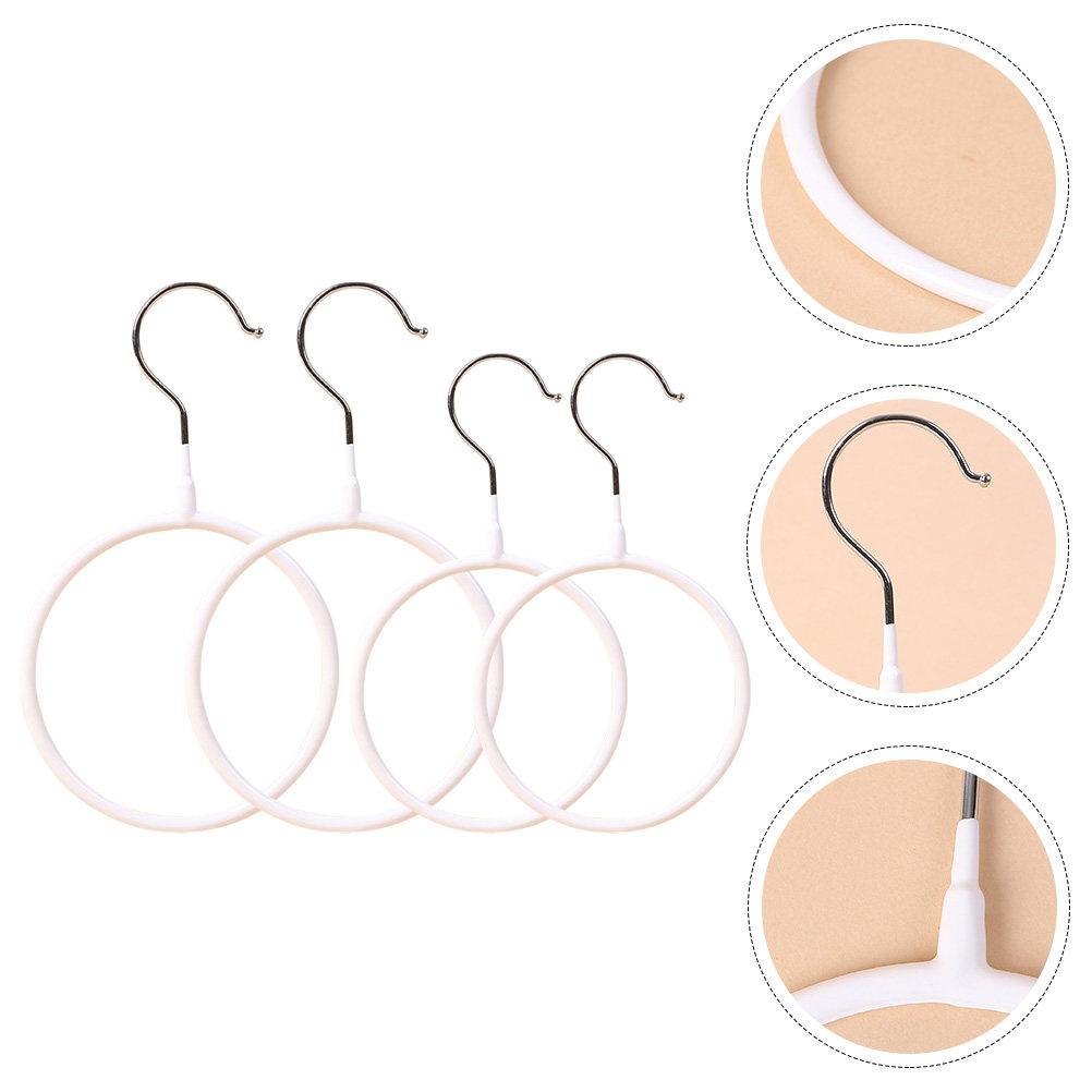 4Pcs Metal Ring Scarf Hanger Organizer Versatile Tie Belt Holder Scarf Rack for Closet Bedroom Bathroom Neat Tidy Storage