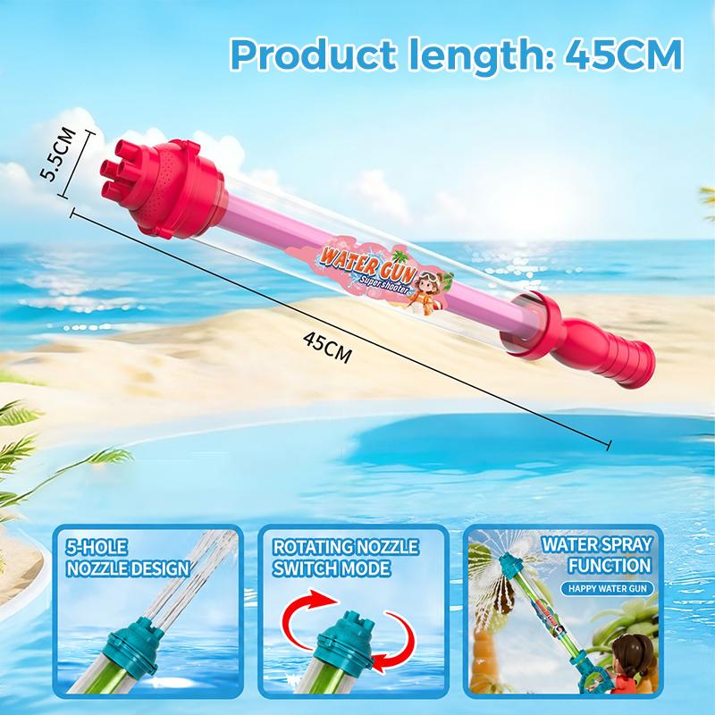 2-In-1 Fireworks Water Gun Pull Out Water Soaker Blaster For Pool Beach Backyard Summer Water Fighting Outdoor Toy A2
