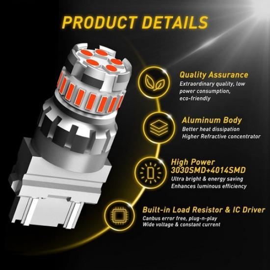 3157 CANBUS Red LED Brake Stop Signal Tail Light Bulbs For Ford F-150 F-250 USEA