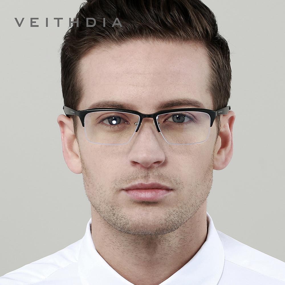 VEITHDIA Anti Blue Light Glasses Optical Aluminum Magnesium Frame TR90 Arm Eyeglasses Men Myopia Computer Eyewear For Male V8727