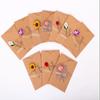 10Pcs DIY Greeting Cards Invitation Greeting Card Kraft Paper Dry Flower Envelope  Birthday