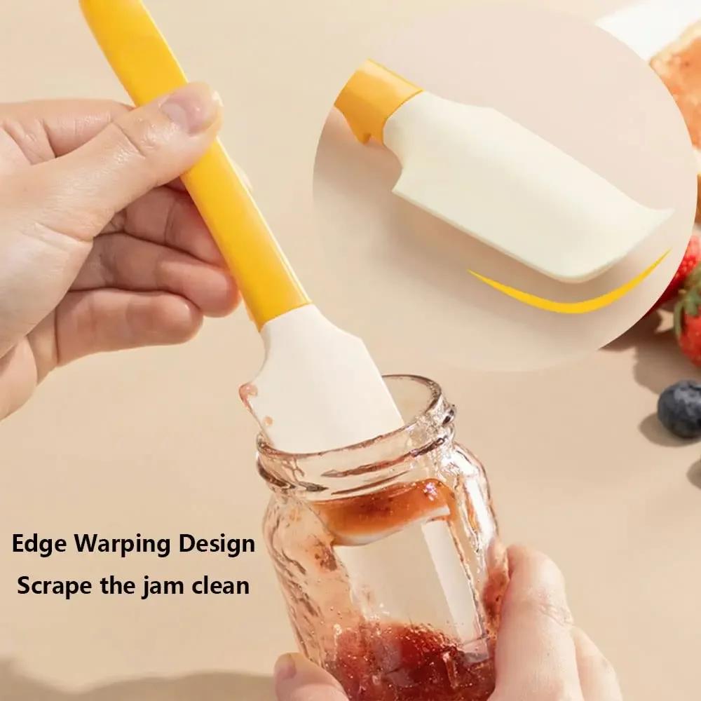 Multi-Functional Silicone Butter Knife Scraper High Temperature Resistant Elbow Stirring Stick Can Opener Baking Jam Spatula