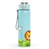 1 Stück Giraffe Löwe Safari Tier Cartoon Druck 750ml Farbe Kunststoff Sport Wasserflasche Auslaufsicher Klappdeckel mit Strohhalm Geeignet für Sport Büro Heimgebrauch