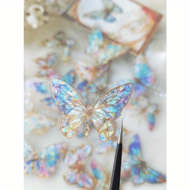 1 paczka(20szt) Iryzujące naklejki w kształcie motyli do DIY scrapbookingu, dekoracji dziennika