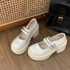 Black Thick Heel Mary Jane Shoes Women  New Goth Chunky Platform Pumps Single Shoe Woman Ankle Buckle Party Lolita Shoes