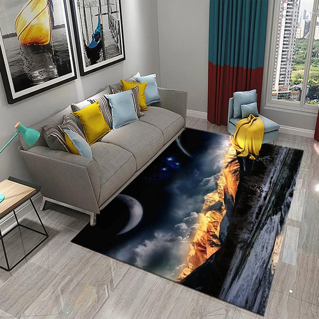 Moon Carpet Flower Moon Forest Living Room Children's Bedroom Decor Carpet Floor Mat Kitchen Bathroom Entrance Non-slip Carpet