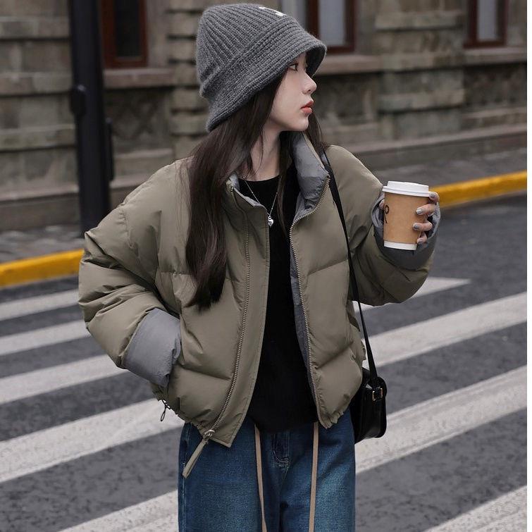 Koreansk stil dam kort vit ankdunjacka: Snygg, Varm, Mångsidig Vinterrock
