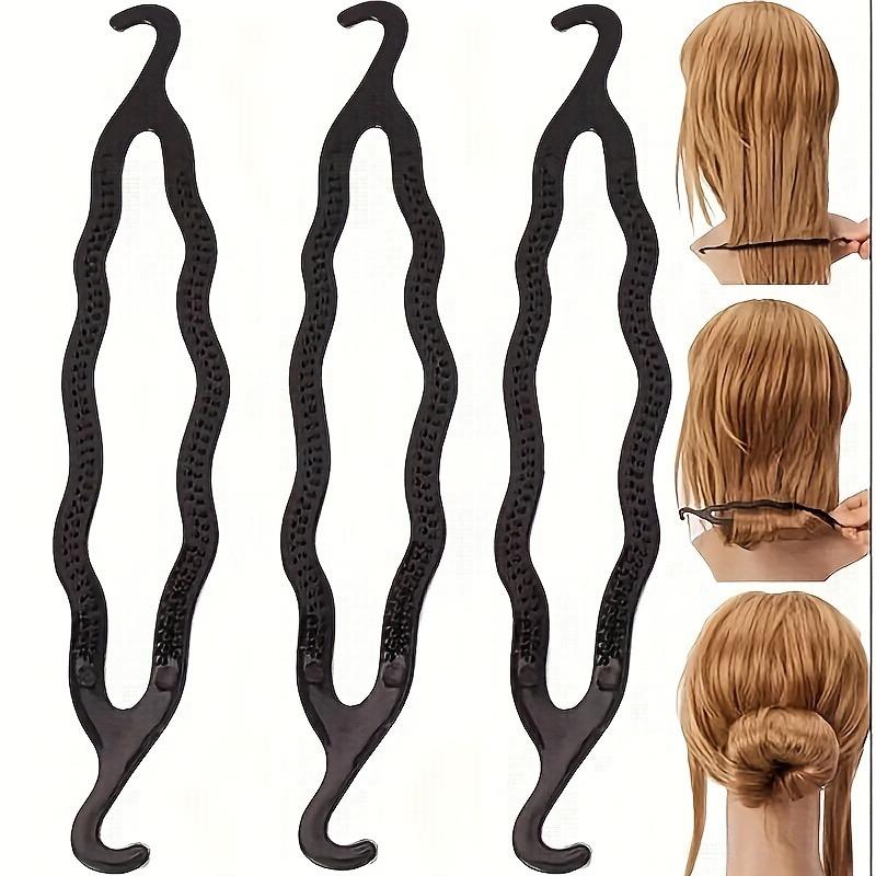 Roll Hair Styler Instant Buns Curls Twists for Wet Dry Hair, Plastic Curling Tool with Double-Headed Design for Home Salon Use
