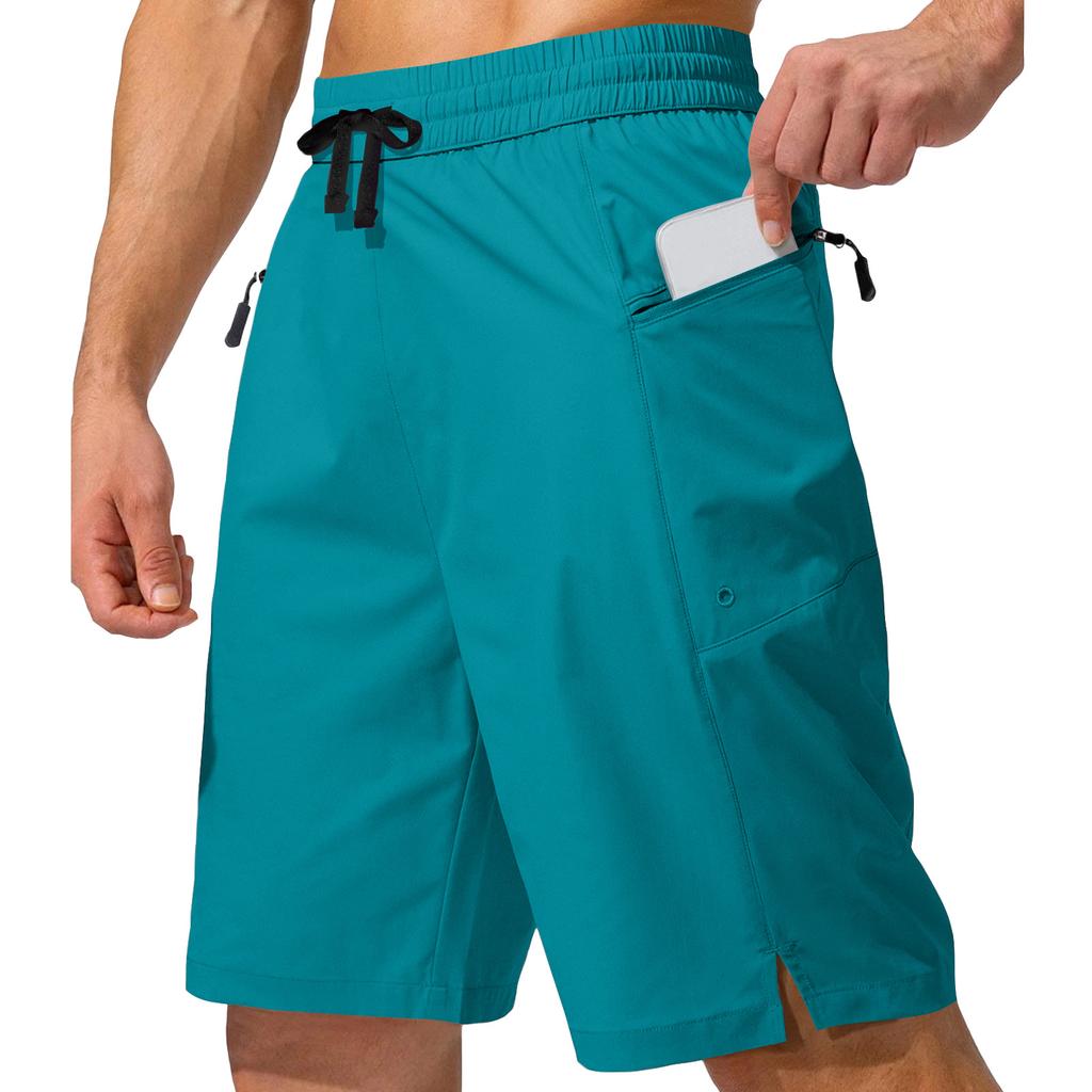 Mens Athletic Shorts Cargo Shorts for Men with Zipper Pockets Gym Shorts Men Lightweight Mens Workout Shorts Drawstring Waist