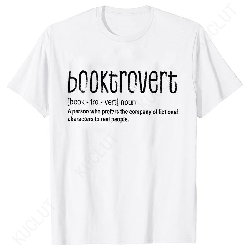 Booktrovert Book Lover Shirt for Women Classic Literature Tshirts Bookish Girl Tshirts Bookworm Tee Clothing Gift for Librarian S