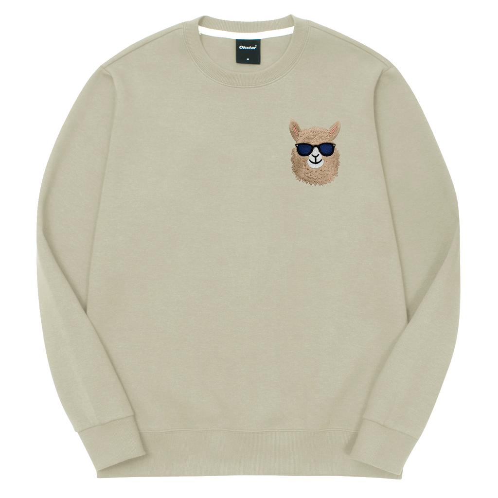 OKSTAR I'M Alpaca Embroidered Double-Sided Sweatshirt (Type D)