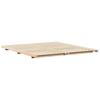 Brown Bed Frame 180 x 220 cm Solid Pine Wood