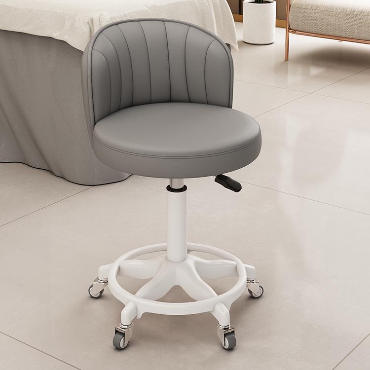Beauty Rotating Stool with Backrest - Makeup/Barber/Dressing Table Chair with Casters