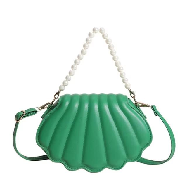 

Niche Design Pearl Chain Bag Женская маленькая сумка через плечо в виде ракушки женская вечерняя сумка через плечо цвета конфет зелёный