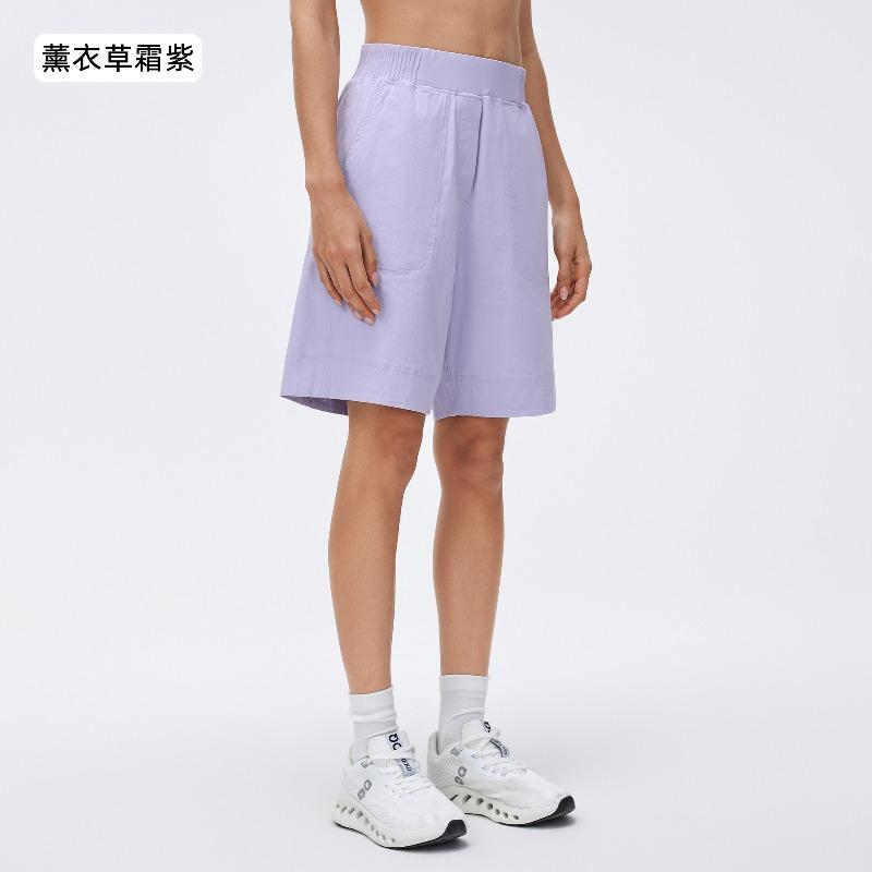 Hohe Taille lässige Fünf-Punkt-Hose Damen leichte und atmungsaktive Sport-Laufshorts lockere gerade Fitnesshose Sommer