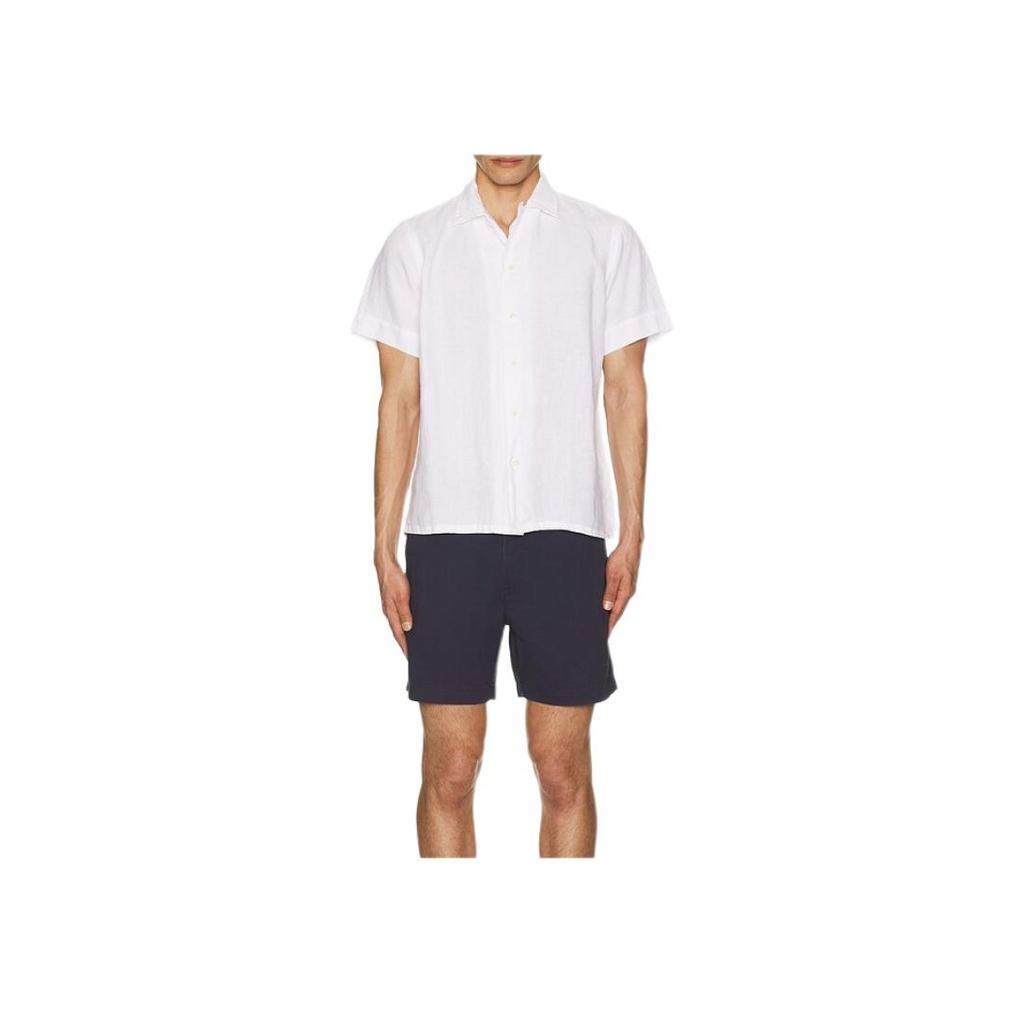 Polo Ralph Lauren Solid Color Single-Breasted Short Sleeve Shirt Men shirts White 710962261-002