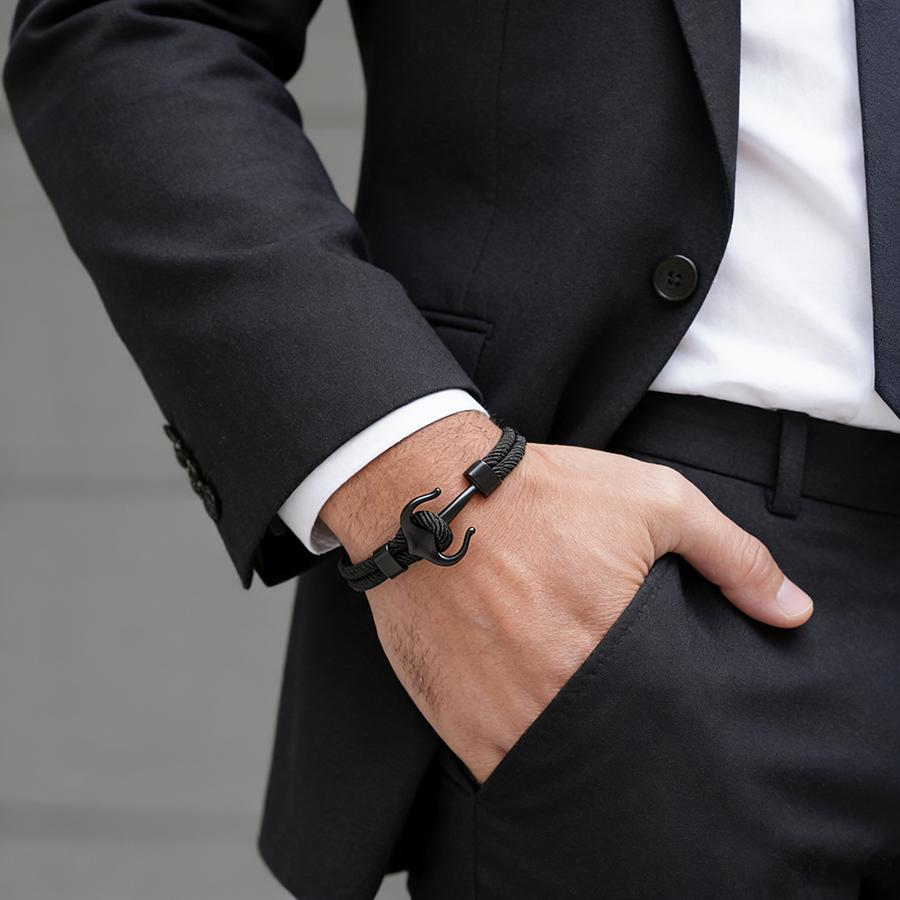 

Fashion Men Anchor Bracelet With A Grade 4mm Thread 7 Colors Available Outdoor Cool Riding Sports Sweat Absorbent Rope Braslet S 18.5cm 7.3Inch