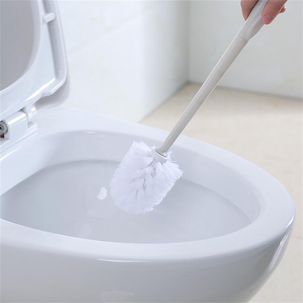 Plastic Handle Toilet Brush Set with Stand Corner Cleaning Brushes Detachable Round Nylon Head WC Bathroom Accessories Classical