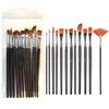 12-Piece Mixed Style Black Handle Brush Set: Short, Nylon Bristle Brushes for Watercolor, Gouache & Oil Painting