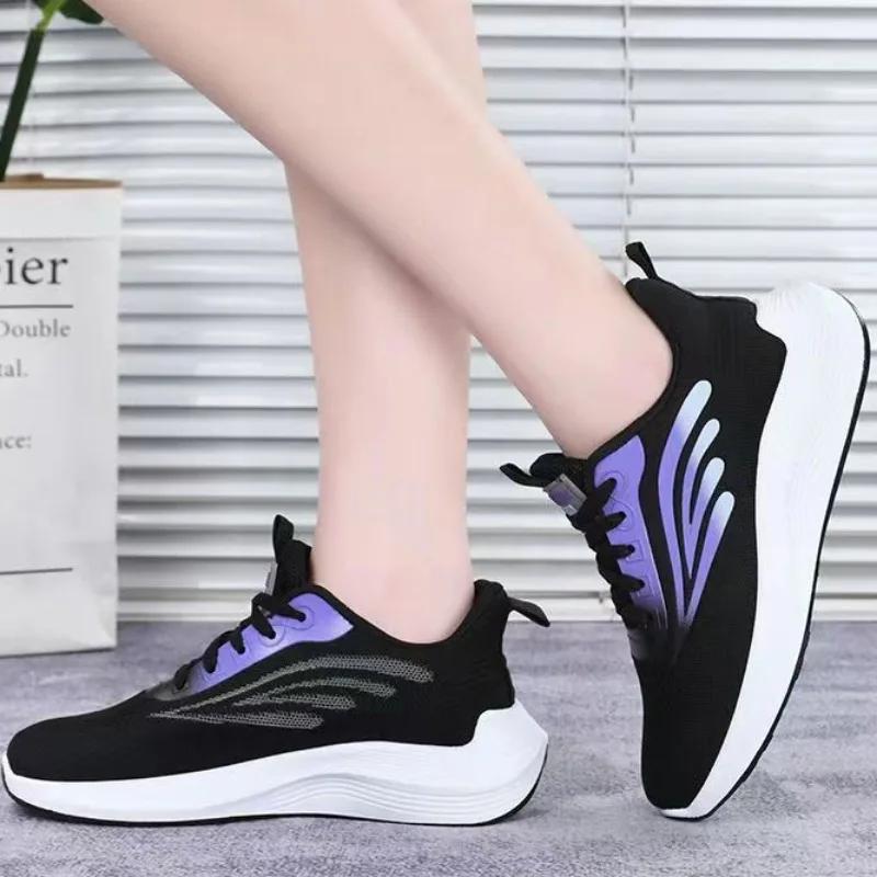 Summer Mesh Breathability Sneakers for Women Lightweight Anti-slip Platform Hiking Shoes Tennis Athletic Shoe Running Shoe Mujer