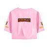 Icrimax Letter Printed Girl Tee Shirt Summer Crop Tops Soft Tshirt Popular Slim Lovely Tees Slim Fitness Short Sleeved