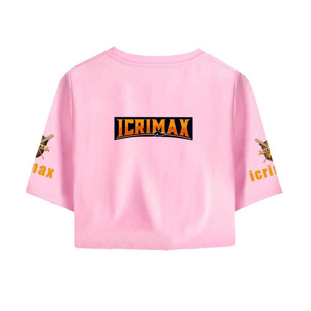 Icrimax Letter Printed Girl Tee Shirt Summer Crop Tops Soft Tshirt Popular Slim Lovely Tees Slim Fitness Short Sleeved