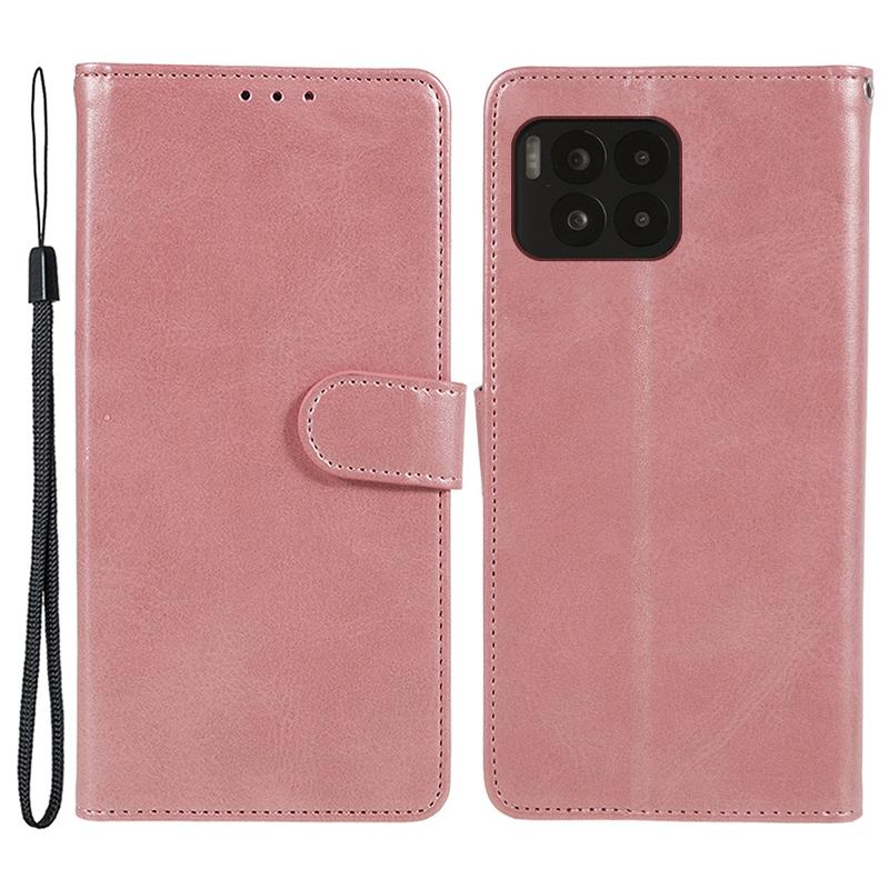 

For T-Mobile REVVL 7 Pro/T Phone 2 Pro Case Leather Wallet Phone Cover Calf Texture Rose Gold