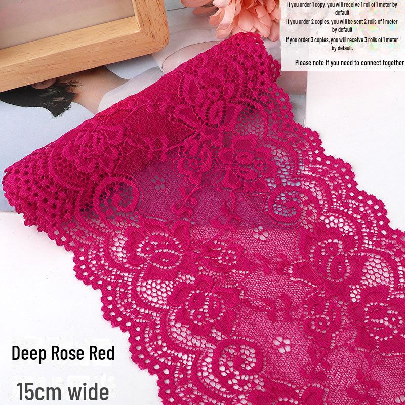 15cm Szeroka Miękka Elastyczna Koronka do Dekoracji Ubrań i Spódnic DIY w Kolorze Białym lub Czarnym