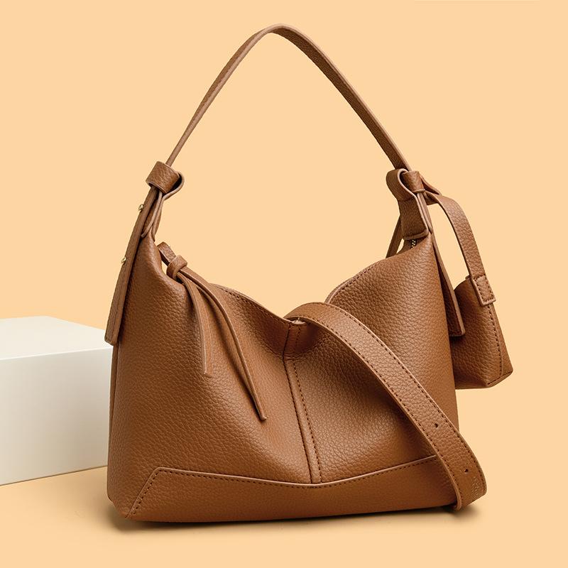 Lychee Shoulder Women's Bag Large Capacity Messenger Tote Bag Mommy Bag Dumpling Fashion Simple Shopping Bag