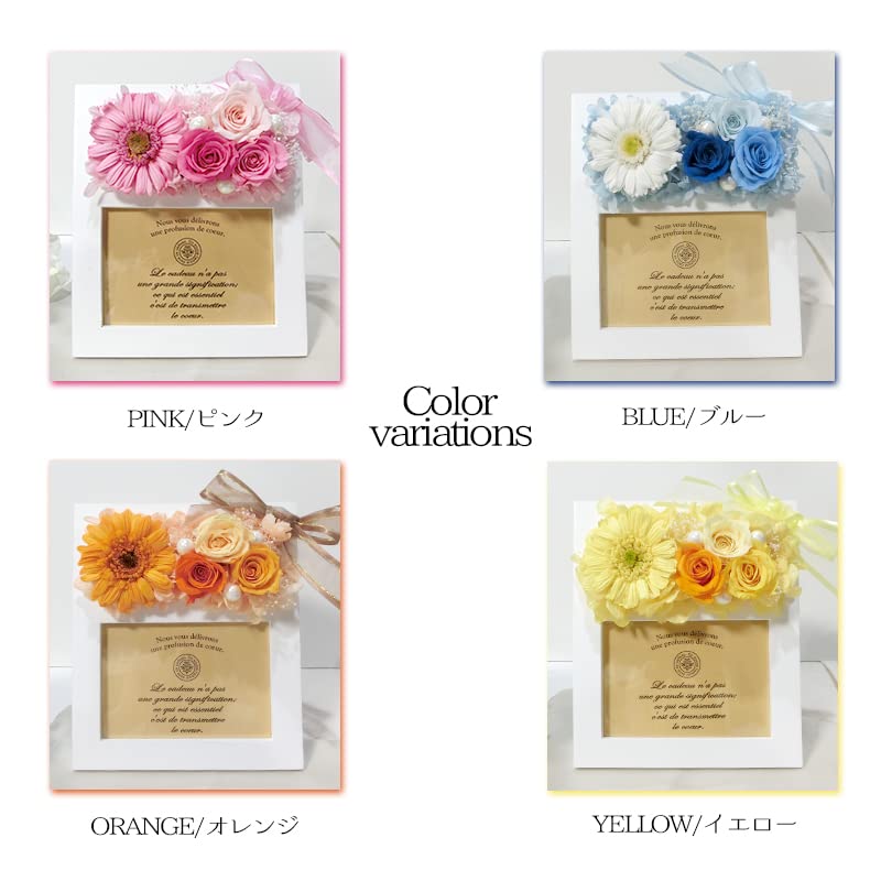 Gerbera Photo Frame Preserved Flower Photo Frame Wood Frame Photo L 89 X 127mm Frame Width 16cm Length 6cm Height 19cm Gerbera Orange Lulu's Lulu's