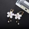 Korean Rhinestone Flower Stud Earrings