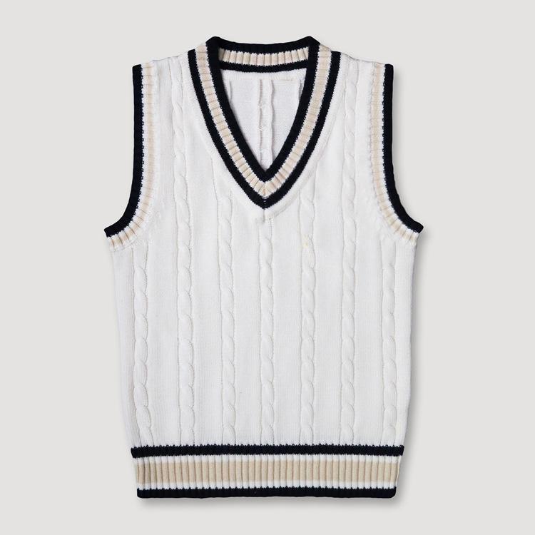 

Шерстяной жилет с V-образным вырезом в стиле колледжа: Унисекс свитер без рукавов для школьной формы 5XL