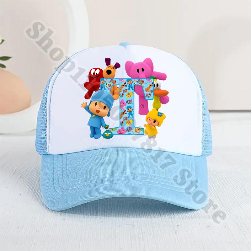 Kids Cartoon Cute Caps Summer Casual Sunbonnet Pocoyoed Anime Printed Baseball Cap for Boy Girl Children Hat Birthday Gifts