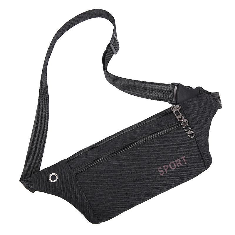 Men's Canvas Waist Bag Breathable Outdoor Sports Hiking Chest Bag Men's Mobile Phone Bag