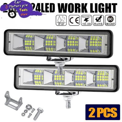 1/2Pcs 24led Retrofit Lamp 6inch LED Flat Work Light Spot Beam Bar Car SUV LED OffRoad Driving Fog Lamps