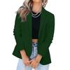 Fashion Women Solid Color Casual Suit Temperament Button Long-sleeved Jacket