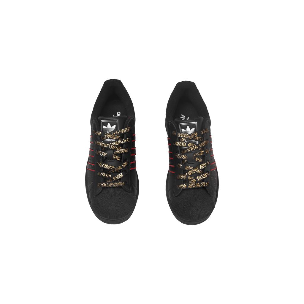 adidas Originals Superstar 2 Low Top Skateboard Shoes Unisex Black Gold JI0079(Team1385-)
