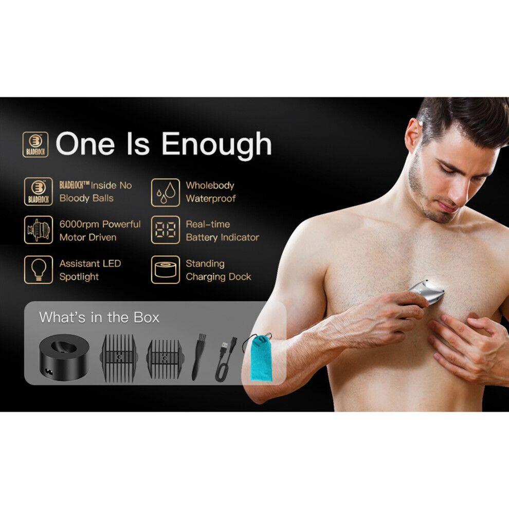 Tondeuse à poils pour hommes avec lumière LED, étanche, écran LCD, 5 W