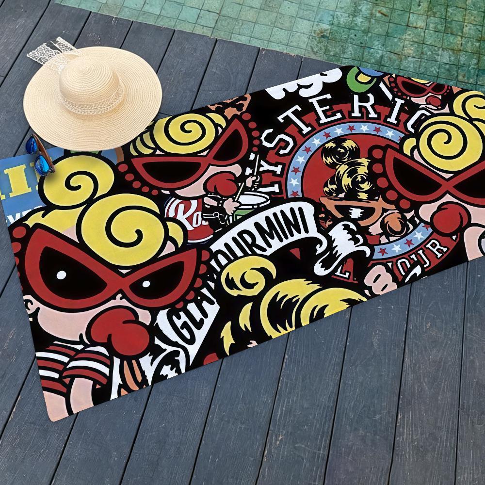 Fashion print H-Hysteric M-Mini Towel Drying Bath Towel Applicable To Light Swimming Camping Yoga Beach Out