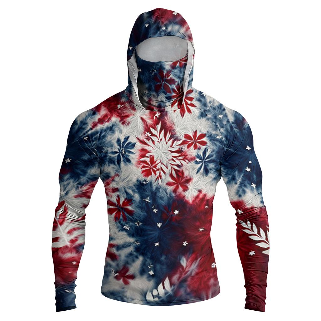 Men's Casual Raglan Sleeve Hoodie Long Sleeve Sun Protection Shirt Lightweight Breathable Outdoor Sportswear with Graphic Print