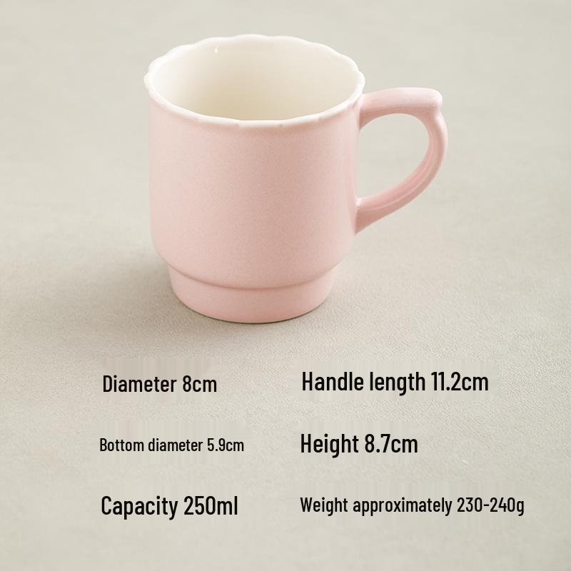 Celadon Green Lace Mug 250ml: Premium Ceramic Coffee, Latte, Milk, or Juice Cup 250ml