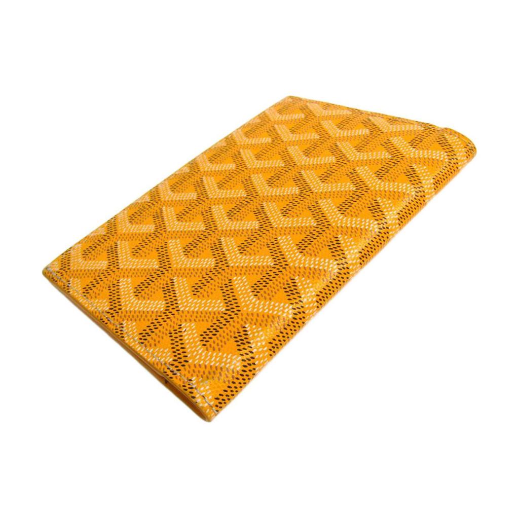 Goyard Grenelle Y Monogram Print Flap Wallet Passport Holder Small Unisex Wallets Yellow GRENELPMLTY-08CL08X