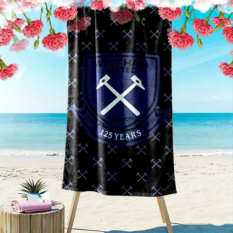 WHUFC Logo Aufdruck Strandtuch, Großes Weiches Schnelltrocknendes Handtuch für Strand Camping Schwimmen