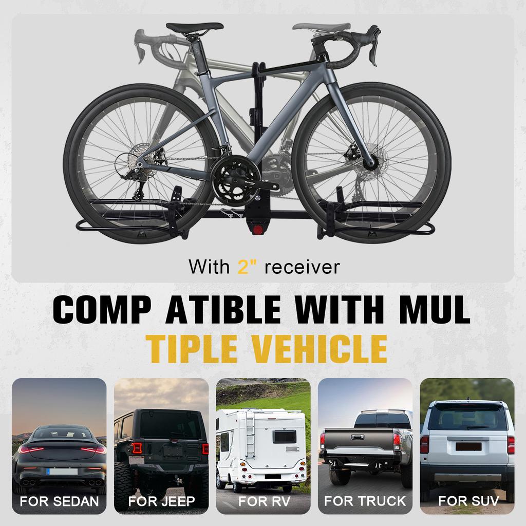 Adjustable Road Bike Storage Bracket Universal Anti Tilt Auto Trailer Bicycle Holder Rust Proof for SUVs Cars Trucks Vans