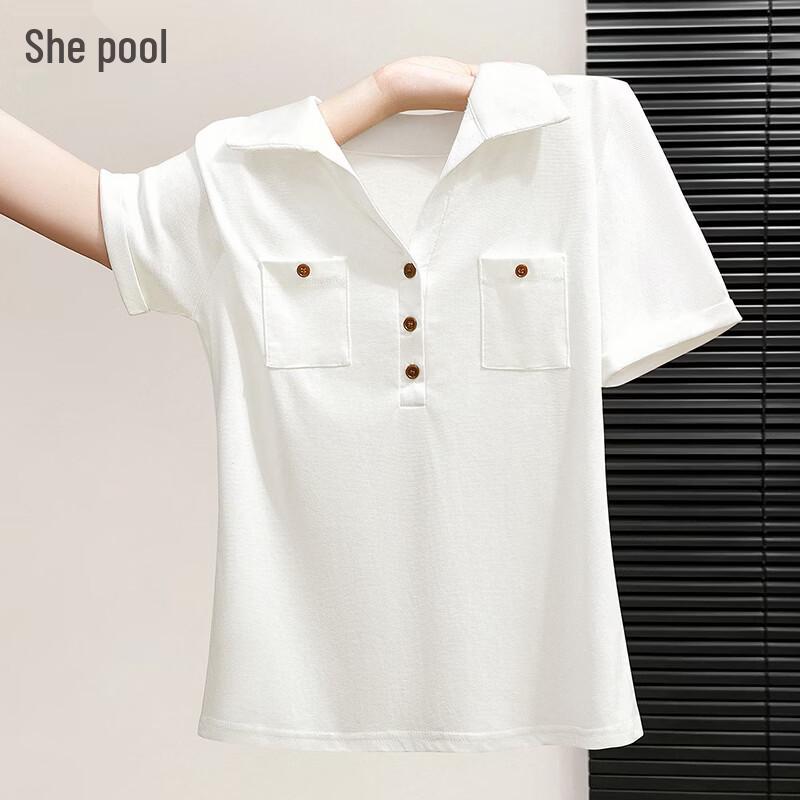 Women s Slim-Fit Commuter Lapel T-Shirt M