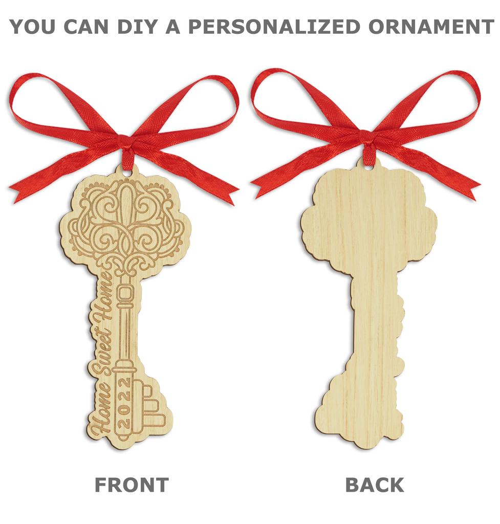 Darling Souvenir Made With Love Home Sweet Home Personalized Wood Ornament Housewarming Gift Christmas Tree Decoration Pack of
