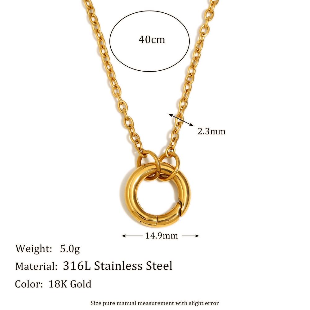 E.B.belle Runde Federstecker Halskette Edelstahl O-Kette 18 Karat Vergoldet Für DIY Schmuckherstellung Zubehör