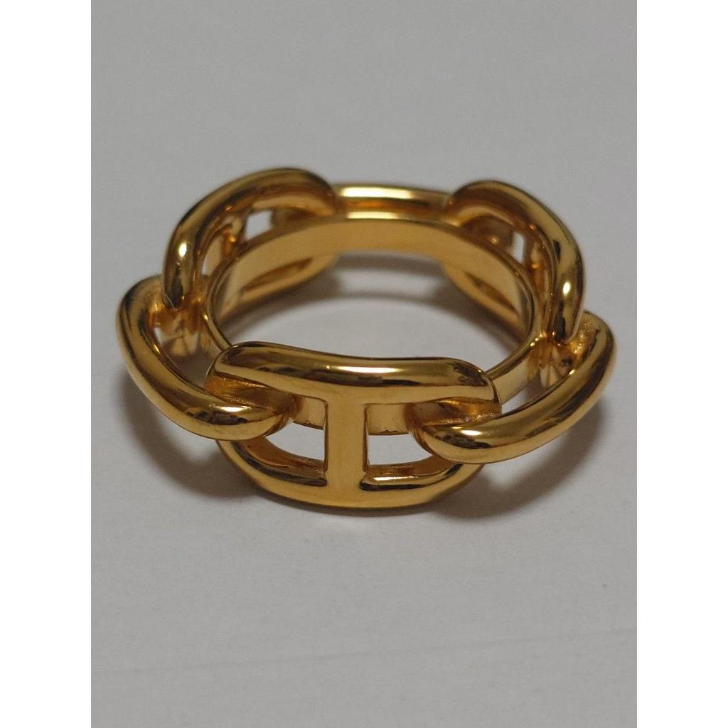 Used HERMES Chaine d'Ancre Scarf Ring Gold Scarf Holder