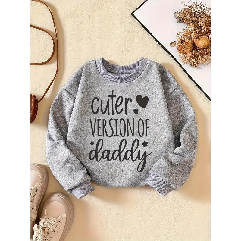 Kids Sweatshirt Trendy Letter Print Casual Crew Neck Sweatshirt - Perfect for Everyday, Parties & Holidays